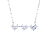Asfour Crystal Chain Necklace With Hearts Pendant In 925 Sterling Silver-ND0412